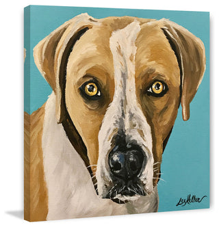 "Dog Painting Lover Boy" Painting Print, Wrapped Canvas, 32"x32"