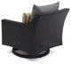 Deco 5 Piece Sunbrella Outdoor Patio Love and Motion Club Fire Set, Charcoal Gray