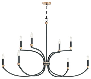 Maxim 11378 Charlton 8 Light 48"W Taper Candle Style Chandelier - Black /