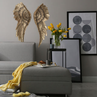 2 Piece Angel Wing Relief Wall Decor, 21.75 Inches
