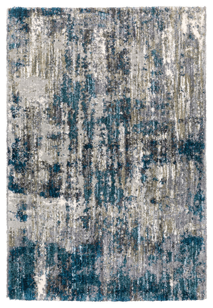 Ashton Galaxy Shag Grey/Blue Area Rug, 3.10X5.5