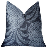 Pineapple Crush Blue and Black Luxury Throw Pillow, 18"x18"