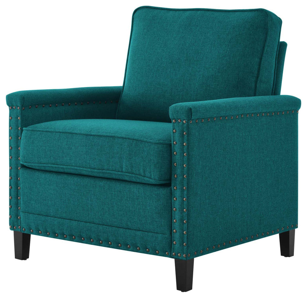 Armchair Accent Chair, Fabric, Teal Blue, Modern, Living Lounge Hospitality