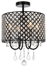 Emelia 14" Flush Mount, Black