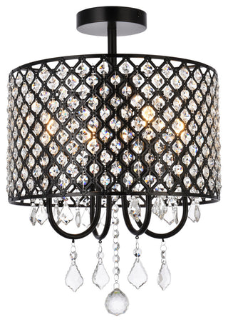 Emelia 14" Flush Mount, Black