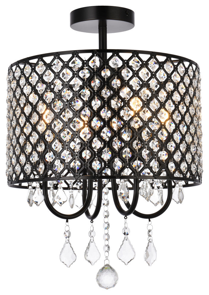 Emelia 14" Flush Mount, Black