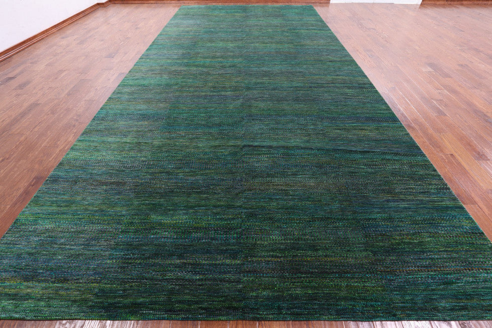 Wool and Silk Handmade Super Savannah Gabbeh Rug 8' 11" X 18' 8" Q6873