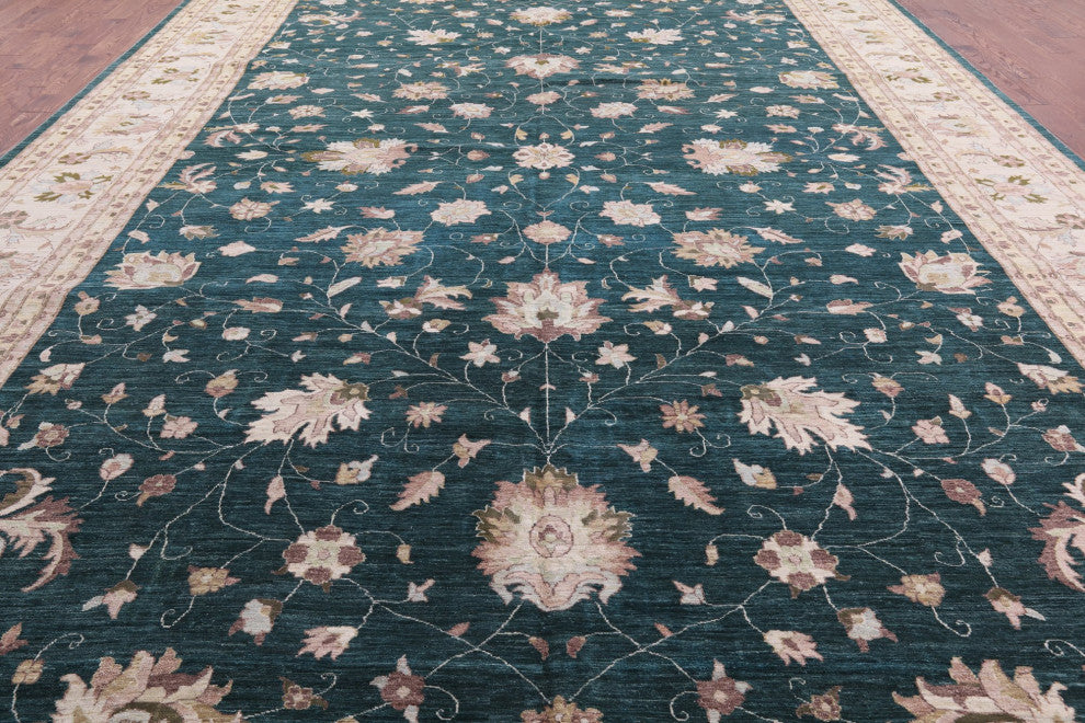 12' 1" X 18' 0" Signed Chobi Peshawar Hand Knotted Wool Rug Q8845