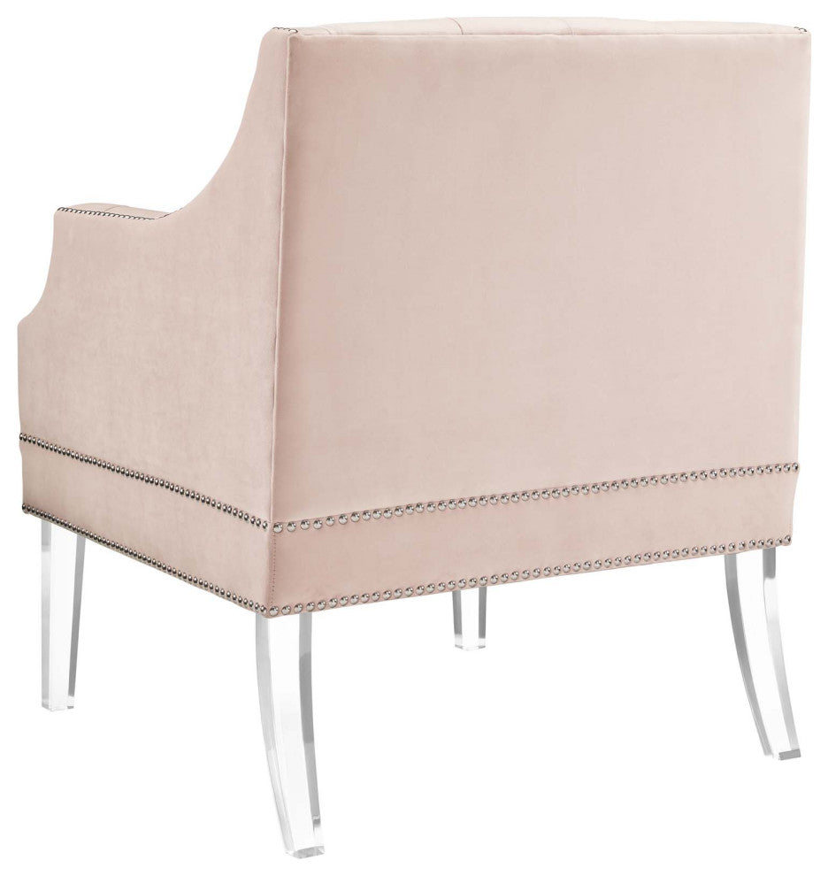 Armchair Accent Chair, Set of 2, Velvet, Pink, Modern, Living Lounge Hospitality