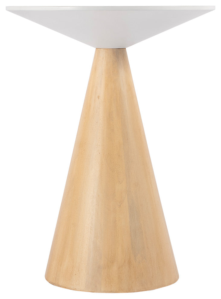 Via 20 in. W Round Solid Wood Side Table