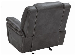 Upholstered Motion Glider Recliner, Gray
