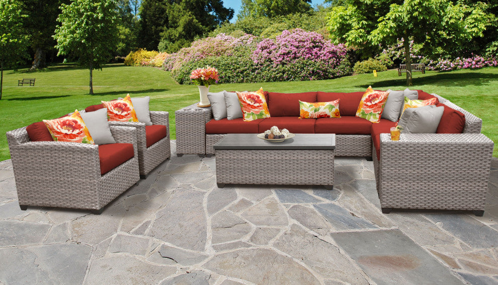 Florence 11 Piece Outdoor Wicker Patio Furniture Set 11d