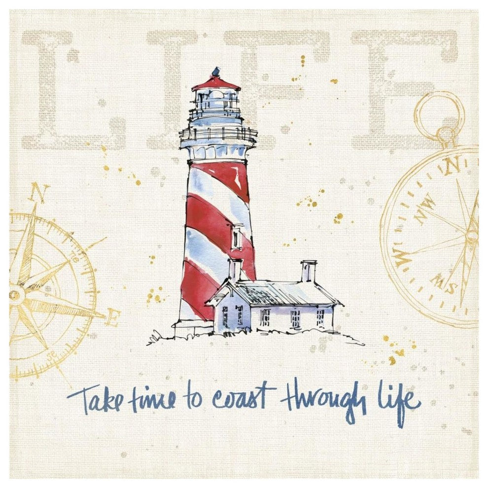 "Coastal Life VI" Digital Paper Print by Anne Tavoletti, 38"x38"