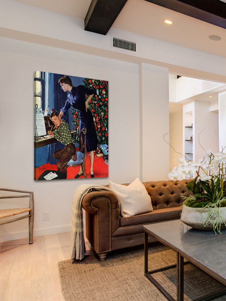 "Christmas Thank You Notes" Print on Canvas by George Hughes