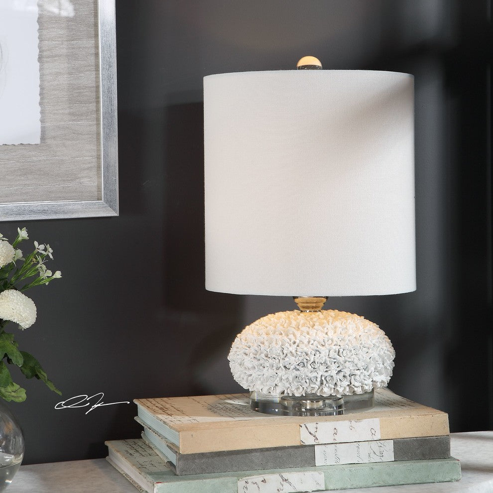 Uttermost Dellen White Floral Buffet Lamp