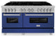 ZLINE 60" Dual Fuel Range, DuraSnow With Blue Matte Door RAS-BM-60