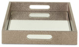 Labai Faux Shagreen, Mirrored Tray, Rose Gold