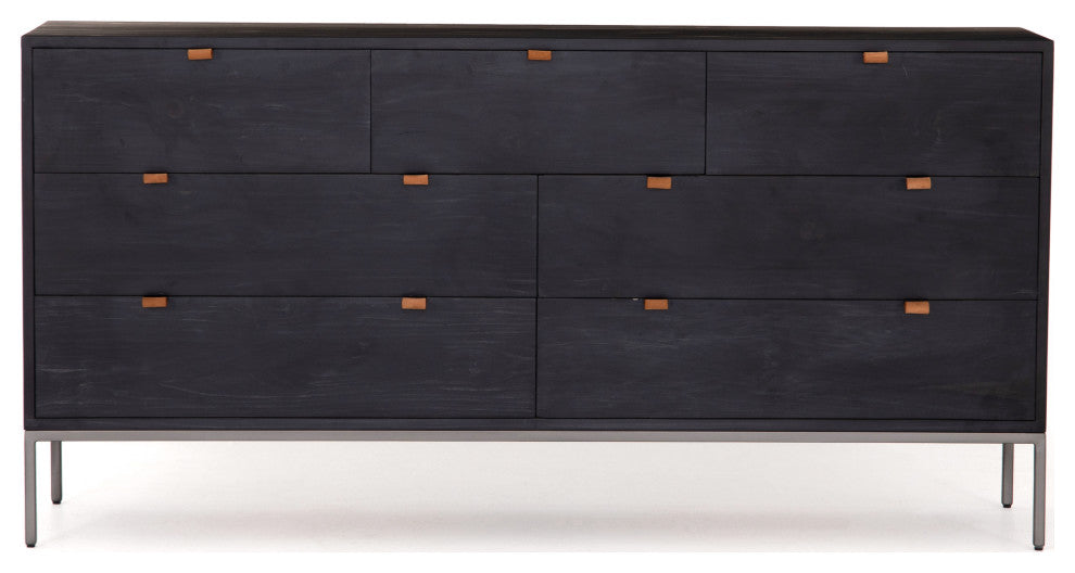 Trey 7 Drawer Dresser-Black Wash Poplar