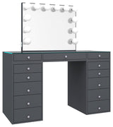 SlayStation Plus 2.0 Tabletop Vanity Table, Charcoal, Frosted Led