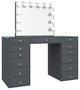 SlayStation Plus 2.0 Tabletop Vanity Table, Charcoal, Frosted Led