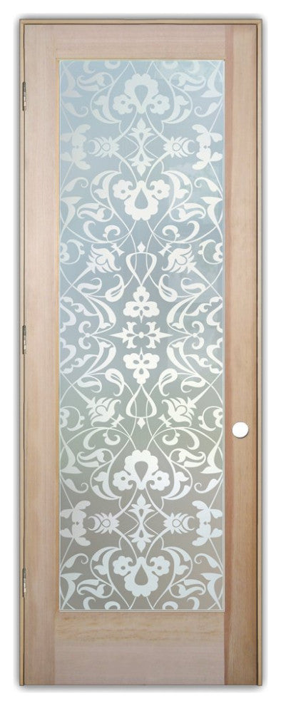 Interior Prehung Door or Interior Slab Door - Floweret - Douglas Fir (stain...