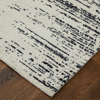 Eshwar R8928 Modern/Industrial/Global Rug, Black/White, 10'x14'
