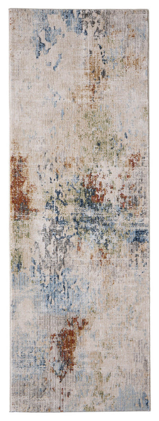 Maxin R39NU Modern/Casual/Industrial Runner, Ivory/Multi, 2'6"x7'3"