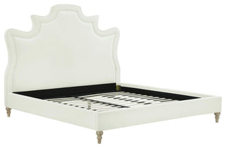 TOV Furniture Serenity Cream Velvet Bed in Queen