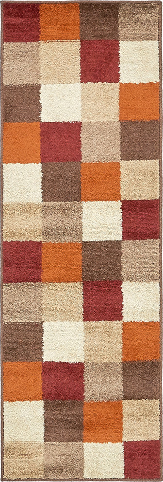Unique Loom Multicolored Autumn Patchwork 2' 0 x 6' 0 Runner Rug