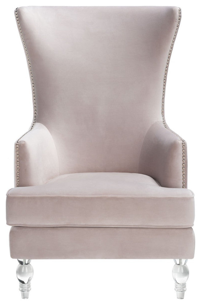 Safavieh Couture Geode Modern Wingback Chair, Pale Taupe