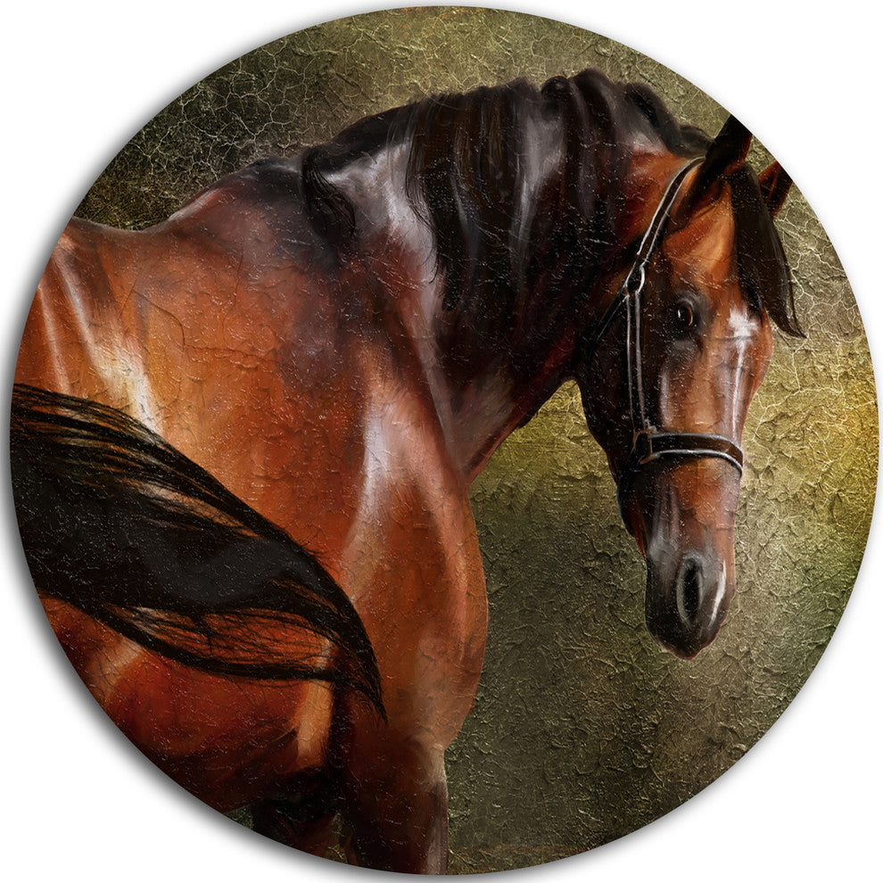 The Thoroughbred, Animal Photography Large Disc Metal Wall Art, 36"