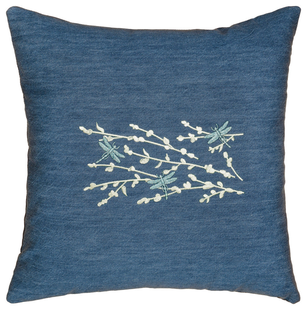 Linum Home Textiles Braelyn Denim Decorative Pillow Cover, Denim Blue, Square