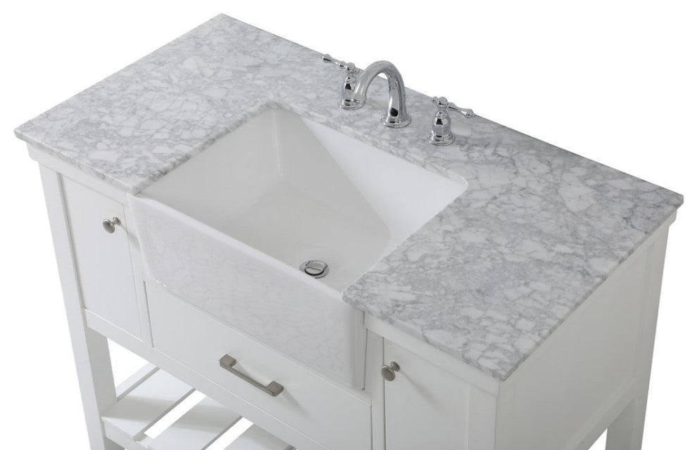 Home Living 22" Farmhouse White-Light Bathroom Vanity