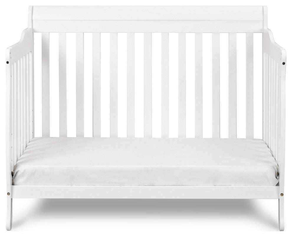 Baby Mile Eve 4-in-1 Convertible Crib With Guardrail, White
