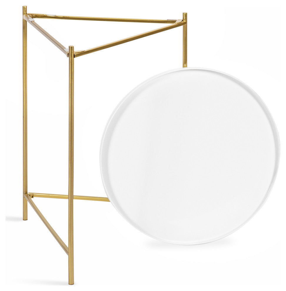 Ulani Coffee Table Set, White/Gold 2 Piece