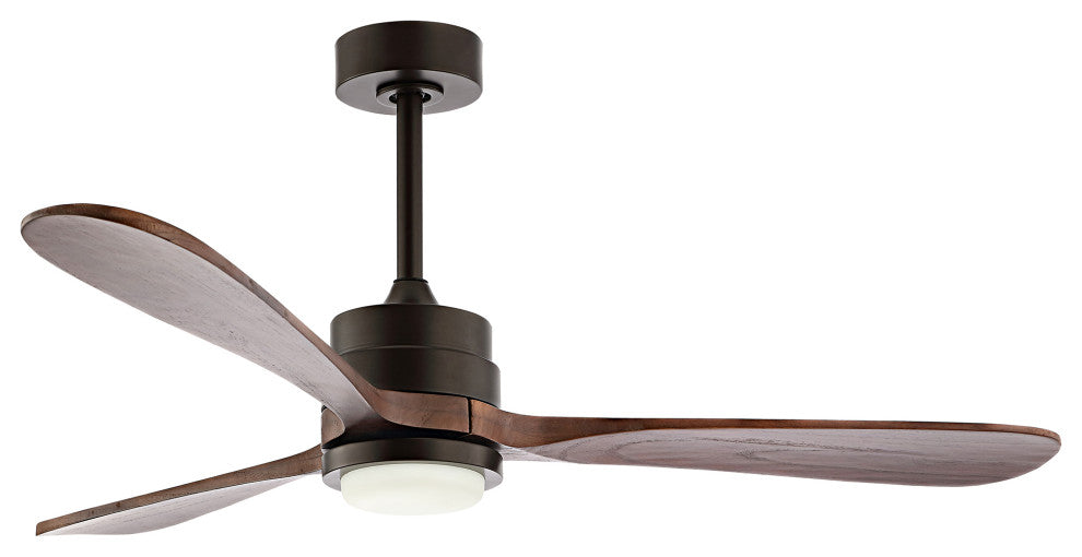 52" 3-Blade LED Ceiling Fan With Remote Control and Light Kit, Natural Bronze