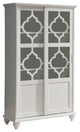 Callum Wood Curio Bookcase With Sliding Glass Doors, White