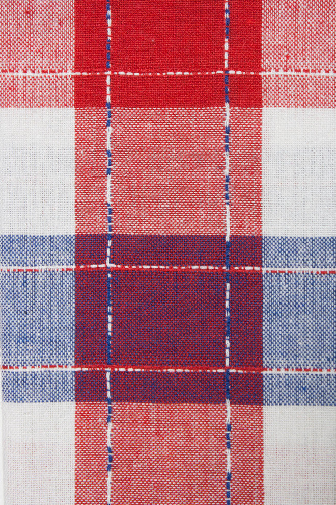 Americana Plaid Cotton Tablecloth, 70" Round