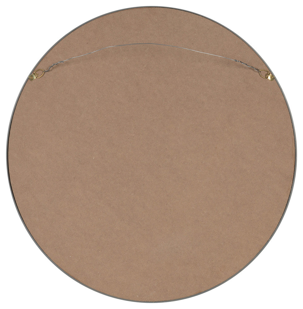 Travis Round Wood Accent Wall Mirror
