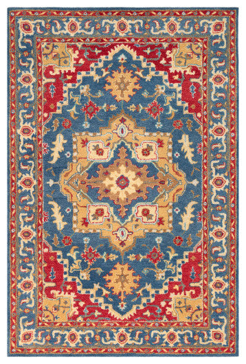 Surya Tabriz TBZ-1004 5'x7'6" Rug, Mustard/Red/Wheat/Camel/Light Gray/Teal