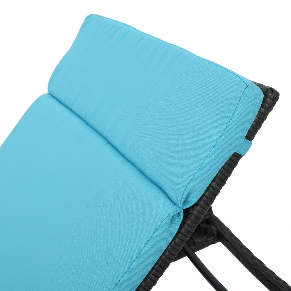 GDF Studio Lakeport Outdoor Adjustable Chaise Lounge Chairs, Set of 2, Blue