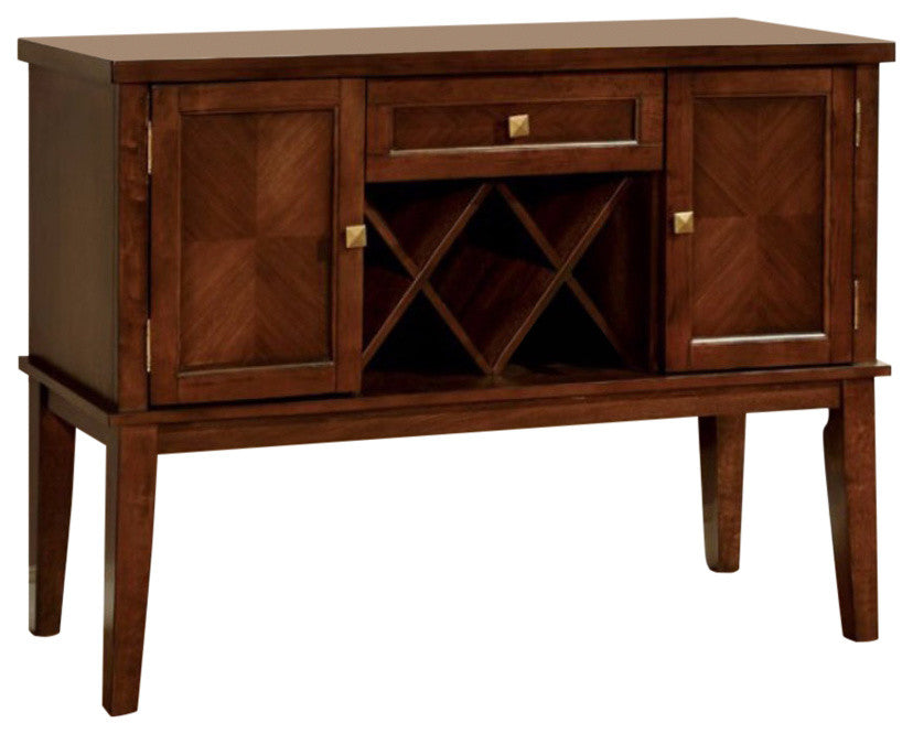 Hillsview I Transitional Style Server, Brown Cherry
