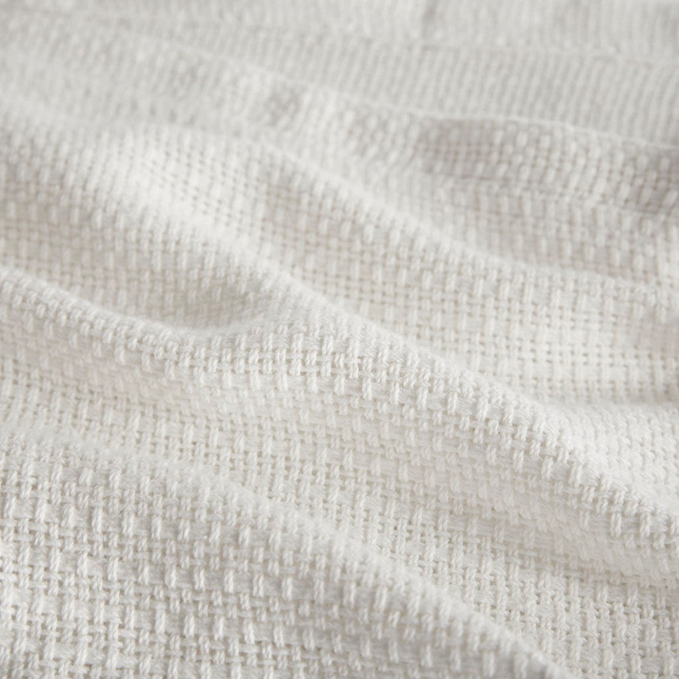 Madison Park Freshspun Basketweave All-Season Bedding Blanket, Cream