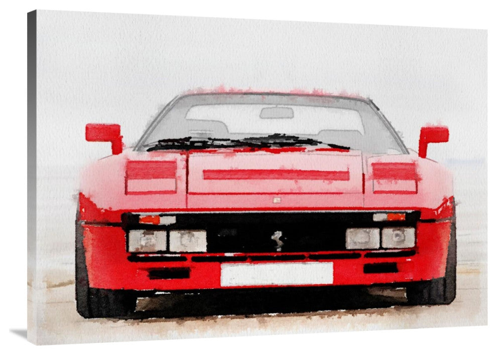 "1980 Ferrari 288 GTO Front Watercolor" Fine Art Print