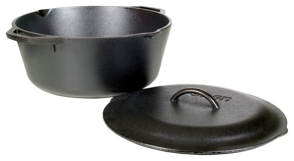 Lodge L10DOL3 Pre-Seasoned Cast Iron Dutch Oven w/ Lid & Dual Handles, 7 Qt