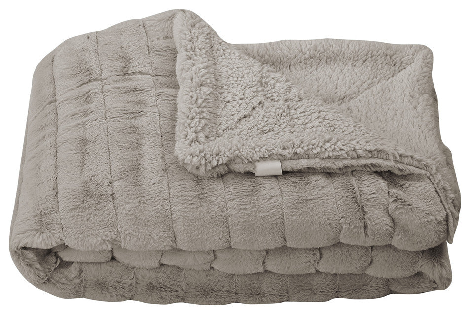 Super Mink Faux Fur Throw Blanket, Pure Cashmere, 50"x60"