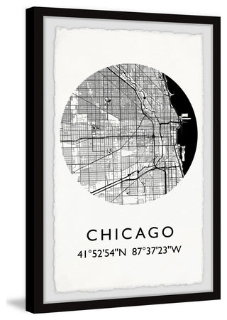 "Chicago Coordinates" Framed Painting Print, 20x30
