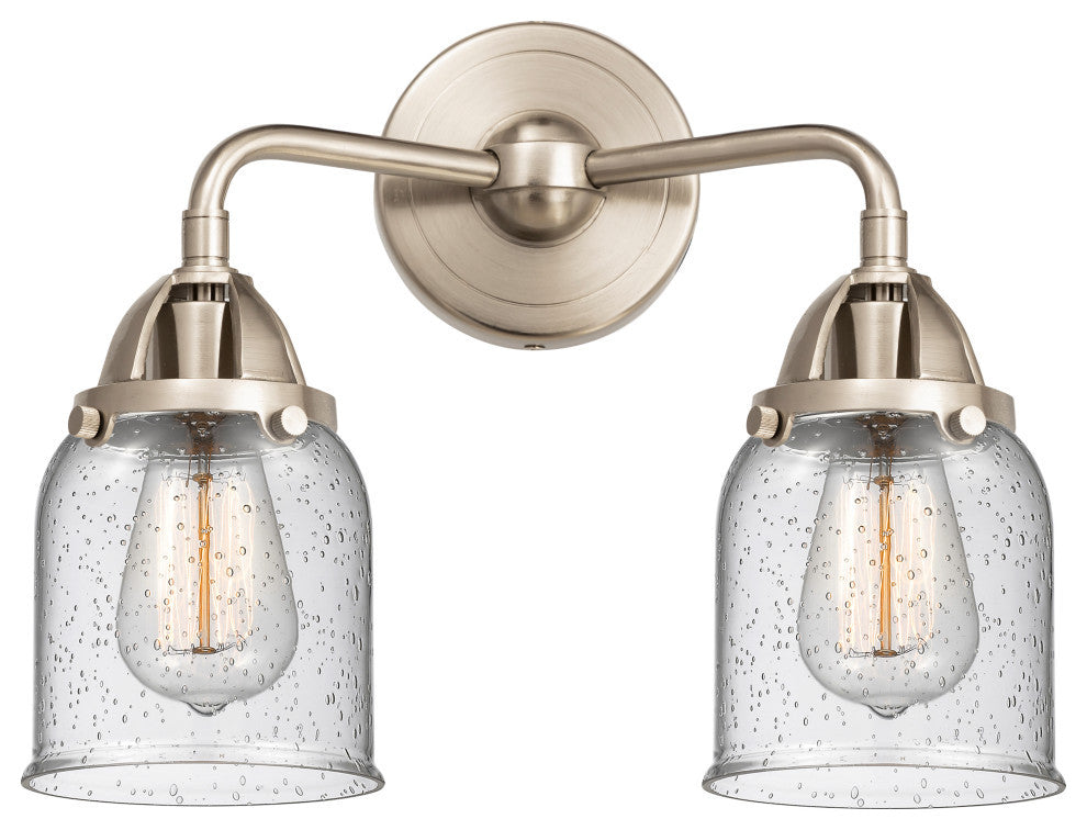 Small Bell Bath Vanity Light, Brushed Satin Nickel, Seedy, Seedy