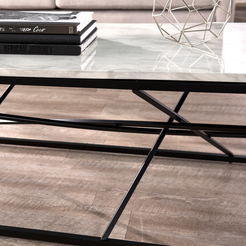 Mitcham Faux Marble Cocktail Table