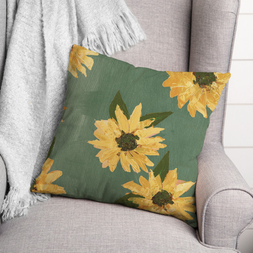 Painted Sunflower 3 16x16 Indoor / Outdoor Pillow